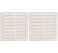 Amig - Grille de ventilation carrée en Plastique avec moustiquaire | Grilles d'aération pour sortie d'air | Idéal pour plafond de cuisine et salle de bain | Dimensions : 200 x 200 mm | Couleur: Blanc