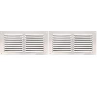 Amig - Grille de ventilation rectangulaire en Aluminium avec moustiquaire | Grilles d'aération pour sortie d'air | Idéal pour plafonds | Dimensions : 100 x 200 mm | Couleur: Argent (Lot de 2)