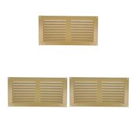 Amig - Grille de ventilation rectangulaire en Aluminium | Grilles d'aération pour sortie d'air | Idéal pour plafond de cuisine et de salle de bain | Dimensions : 150 x 300 mm | Couleur: Dorée