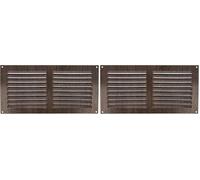 Amig - Grille de ventilation rectangulaire en Aluminium | Grilles d'aération pour sortie d'air | Idéal pour plafond de cuisine et de salle de bain | Dimensions : 150 x 300 mm | Couleur: Wengue