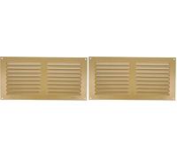 Amig - Grille de ventilation rectangulaire en Aluminium | Grilles d'aération pour sortie d'air | Idéal pour plafond de cuisine et de salle de bain | Dimensions : 150 x 300 mm | Couleur: Dorée