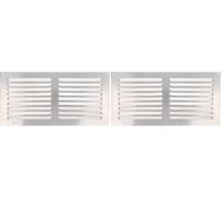 Amig - Grille de ventilation rectangulaire en Aluminium | Grilles d'aération pour sortie d'air | Idéal pour plafond de cuisine et de salle de bain | Dimensions : 150 x 300 mm | Couleur: Argent