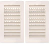 Amig - Grille de ventilation rectangulaire en Plastique avec moustiquaire | Grilles d'aération pour sortie d'air | Idéal pour plafonds | Dimensions : 200 x 140 mm | Couleur: Blanc (Lot de 2)