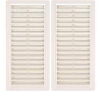Amig - Grille de ventilation rectangulaire en Plastique avec moustiquaire | Grilles d'aération pour sortie d'air | Idéal pour plafonds | Dimensions : 200 x 120 mm | Couleur: Blanc (Lot de 2)