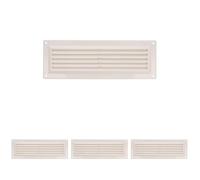 Amig - Grille de ventilation rectangulaire en Plastique avec moustiquaire | Grilles d'aération pour sortie d'air | Idéal pour plafonds | Dimensions : 260 x 90 mm | Couleur: Blanc (Lot de 4)