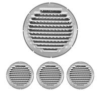 Amig - Grille de ventilation ronde en Aluminium avec moustiquaire | Grilles d'aération pour sortie d'air | Idéal pour plafond de cuisine et de salle de bain | 8 cm de diamètre | Couleur: Argent