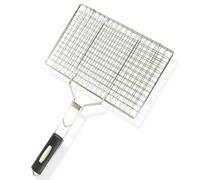 Amig - Grille Double pour Barbecue - 50 x 32 cm - Acier Inoxydable - Grille BBQ pour Viande et légumes - Mod. AM34