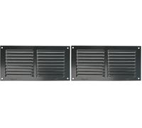 Amig - Grille Rectangulaire en Aluminium | Grilles de Ventilation pour Sortie d'Air | Idéale pour Plafond de Cuisine et Salle de Bain | Dimensions 100 x 200 mm | Couleur Noire (Lot de 2)