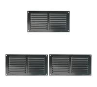 Amig - Grille Rectangulaire en Aluminium | Grilles de Ventilation pour Sortie d'Air | Idéale pour Plafond de Cuisine et Salle de Bain | Dimensions 100 x 200 mm | Couleur Noire (Lot de 3)
