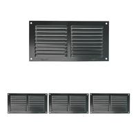 Amig - Grille Rectangulaire en Aluminium | Grilles de Ventilation pour Sortie d'Air | Idéale pour Plafond de Cuisine et Salle de Bain | Dimensions 100 x 200 mm | Couleur Noire (Lot de 4)