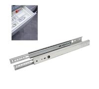 Amig - Guide Modèle 26 en Zinc de 342 mm pour Tiroirs | Chariot de Courses Pliable 4 Roues | Support Étagère Verre | Pied de Meuble Naturel Tourné, Argent Métallique