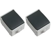 Amig - Interrupteur simple de surmonter Mod.3621 étanche IP54 de tension maximale 230 V | Bouton anti-humidité adapté pour extérieur et intérieur | Idéal pour terrasses, jardins, garages ou débarras