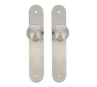 Amig - Jeu de boutons pivotants ronds pour portes intérieures Mod. 11GP | ø62 x 77 mm | Garniture de plaque rectangulaire | Poignée ergonomique | Acier inoxydable 18/8 mat