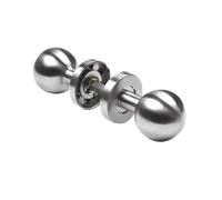 Amig - Jeu de boutons rotatifs ronds pour portes intérieures - Mod. 11GR - ø50 x 78 mm - Rosace à plaque ronde - Prise ergonomique - Acier inoxydable 18/8 mat