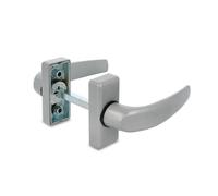 Amig - Jeu de poignée de porte à rosace - Modèle Delta - Fabriqué en aluminium - Dimensions : 121 x 72 mm - Carré de 8 mm - Idéal pour les portes intérieures - Finition : argentée