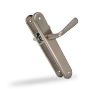 Amig - Jeu de poignées de porte en laiton - Modèle 252P-250X40 CHROMÉ MAT - Dimensions : 250 X 40 mm - Carré de 8 mm - Résistant à la corrosion - Comprend la visserie - Finition : CHROMÉ MAT.