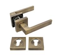Amig - Jeu de poignées de porte | Mod. CADIZ | 52 x 124 mm | Avec bec verseur | Design élégant et simple | Poignée ergonomique | Cuir zamak