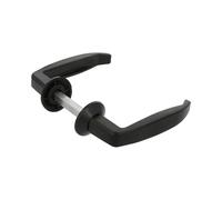 Amig - Jeu de poignées en aluminium - Poignée 105 x 45 mm - Épaisseur de porte 55-70 mm - Rosace Ø35 mm - Couleur noire - Idéal pour portes de passage et portes d’entrée, intérieures et extérieures