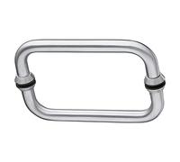 Amig - Jeu de poignées en verre Mod.4 en acier inoxydable 18/8 | Poignée ou poignée pour porte battante ou coulissante épaisseur 10 - 45 mm | Dimensions : poignée : 19 x 150 mm, rosace A : Ø30 mm