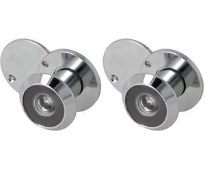 Amig - Judas Porte Chromé Brillant | Roulement Douche, Verrou Sécurité, Charnière Cuir | Poignée Carré 8mm | Cale Plastique, Console Étagère, Support Verre, Pied Meuble, 15-25mm