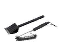 Amig - Kit 2 Accessoires de Nettoyage Barbecue AM23 - Brosse en Acier Inoxydable 201 + éponge + Manche en polypropylène - 37 x 6 cm - pour l'entretien des grilles