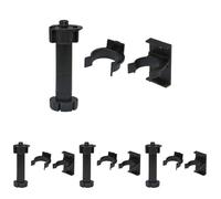 Amig - Kit 4 Pieds et 8 Supports pour Meubles de Cuisine | Mod. 9 | Ø47 x 135/160 x Ø16 mm | avec réglage et Tenon | pour plinthes de Cuisine | Plastique Noir (Lot de 4)