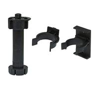 Amig - Kit 4 Pieds et 8 Supports pour Meubles de Cuisine | Mod. 9 | Ø47 x 95/120 x Ø13 mm | avec réglage et Tenon | pour plinthes de Cuisine | Plastique Noir