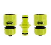 Amig - Kit De Connecteur De Tuyau | 3 Composants | 2 Raccords Rapides De 1/2" Et 1 Manchon De Raccordement | Accessoires Idéaux Pour Le Jardinage | Plastique ABS | Vert Pistache