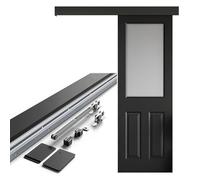Amig - Kit porte coulissante en bois - Guide 186 cm aluminium noir avec fermeture automatique - Capacité 60 kg - Fermeture douce et silencieuse - Mod. SD005