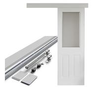 Amig - Kit porte coulissante en bois - Guide 186 cm en aluminium blanc avec fermeture automatique - Jusqu'à 60 kg - Design élégant et durable avec fermeture automatique - Mod. SD005