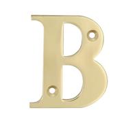 Amig Lettre B en laiton poli pour vis à l'intérieur et à l'extérieur | 50 mm | Convient pour les portails, les murs ou les façades de maison | Finition dorée