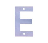 Amig - Lettre E en acier inoxydable pour vissage intérieur et extérieur | 100 mm | Résistant | Pour portails, murs ou façades | Finition argentée