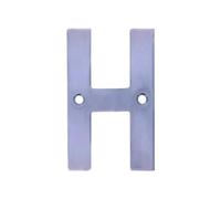 Amig - Lettre H en acier inoxydable pour vissage intérieur et extérieur | 100 mm | Résistant | Pour portails, murs ou façades | Finition argentée