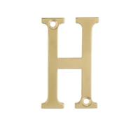 Amig - Lettre H en laiton poli pour vis à l'intérieur et à l'extérieur | 50 mm | Idéal pour les portails, les murs ou les façades de maisons | Finition dorée