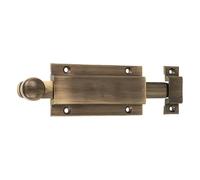 Amig - Loquet de Porte en Laiton | Verrou à Plaque pour Portes | Installation Facile et Solide | Design Moderne avec Vis Incluses, Cuir, 200 mm, Laiton