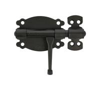 Amig - Loquete Superposé pour Portes et Meubles Mod. 484 | Verrou de Sécurité pour Fermeture Horizontale | Matériau Acier avec Axe en Zamak | 80 mm | Style Rustique | Noir