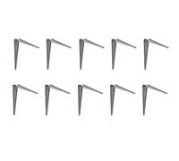 Amig - Lot de 10 Équerres d'étagère murale | Console pour étagère | Support étagère en Acier | Coleur: Gris | Dimensions: 450 x 400 | Poids max.: 35 kg