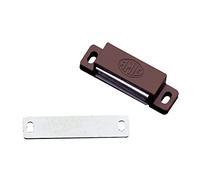 Amig - Lot de 2 boutons magnétiques Mod.10 finition marron | Fermeture cachée pour portes d'armoires et meubles de maison ou de bureau | Dimensions : 56 x 15 mm | Vis de fixation incluses
