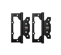 Amig - Lot de 2 charnières | 100 x 63,5 x 2,5 mm | Recommandée pour les portes | Ouverture et fermeture silencieuses | Acier inoxydable noir mat | Inclus visserie