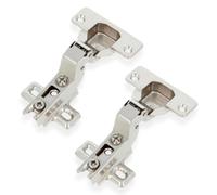 Amig - Lot de 2 charnières de cazolette | Super-encastrée | Montage de portes de meubles et armoires de cuisine | Ø35 mm | Acier nickelé | Ouverture à 110° | Argenté