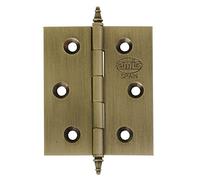 Amig - Lot de 2 charnières fixes en laiton avec remate | 70 x 50 mm | Modèle 1003 | Finition cuir | Canto carré | Profil laminé | Installation et utilisation facile | Bricolage