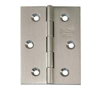 Amig - Lot de 2 charnières fixes en laiton sans remate | 60 x 40 mm | Modèle 1002 | Finition chrome mat | Canto carré | Profil laminé | Installation et utilisation faciles | Bricolage