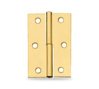 Amig - Lot de 2 Charnières pour meubles - Ouverture main Gauche - Acier Laitonné - 51 X 36 X 1,2 mm - Démontable, Bord Carré et Sans Finition