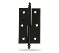 Amig - Lot de 2 Charnières pour meubles - Ouverture main Gauche - Acier Noir - 70 x 43 x 1,2 mm - Démontable, Bord Carré et Sans Finition
