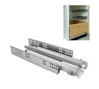 Amig - Lot de 2 glissières coulissantes en acier zingué pour meuble, commode ou armoire | Extraction partielle avec fermeture automatique | Résistance de charge : 25 kg/paire | Dimensions : 550 mm