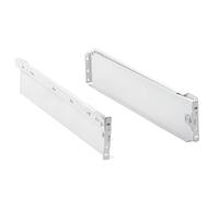 Amig - Lot de 2 guides coulissants métalliques Mod.30 avec roulettes et tiroir latéral inclus pour tiroirs de meubles, commodes ou armoires | Acier fini blanc | Dimensions : 86 x 450 mm
