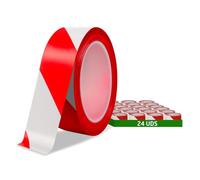 AMIG - Ruban de Balisage - Pack de 24 Rouleaux - Non Adhésif - Polyéthylène Basse Densité (LDPE) - 70 mm x 24 x 200 m - Ruban Jaune et Noir