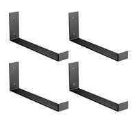 Amig - Lot de 4 Équerres en L pour Étagères Industrielles - 103 x 261 x 40 mm - Acier Noir Mat - Support Murale pour Étagère - Design Fonctionnel et Résistant - Idéal pour Étagères Murales