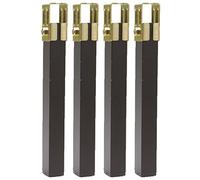 Amig - Lot de 4 Pieds carrés pour sommier | Mod. 14 | 270 x 30 x 30 mm | sans roulettes | Haute résistance | Pieds Fixes pour Bases de lit | Acier Noir