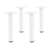 Amig Lot de 4 Pieds de Meubles - Blanc - Rond - Diamètre : 30 mm - Hauteur : 100 mm - Pieds de canapé en métal